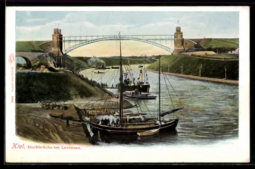 AK Kiel, Schiffe unter der Hochbrücke bei Levensau