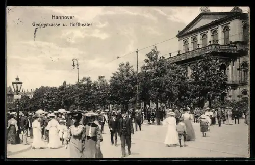 AK Hannover, Georgstrasse und Hoftheater