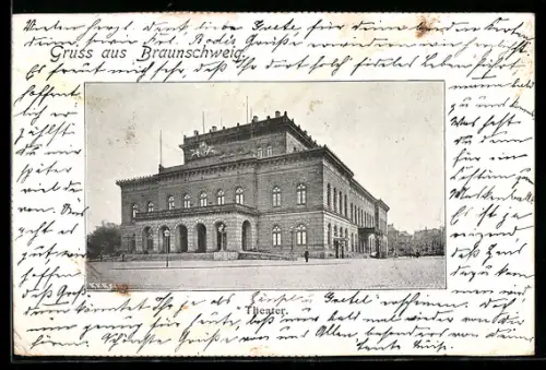 AK Braunschweig, Theater mit Strassenpartie