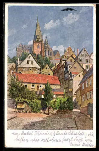 AK Marburg /Lahn, Schloss und Elisabethkirche