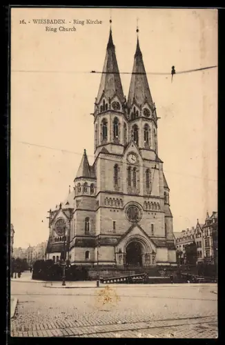 AK Wiesbaden, Ring Kirche