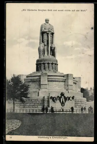 AK Hamburg-St.Pauli, Bismarck-Denkmal