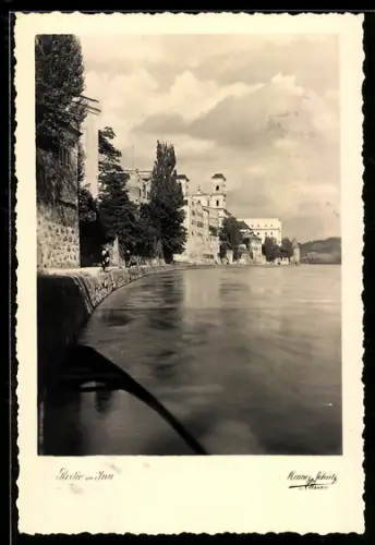 AK Passau, Uferpartie am Inn
