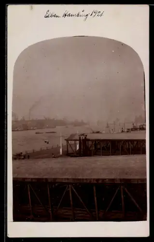 Foto-AK Hamburg, Elbhafen, 1921