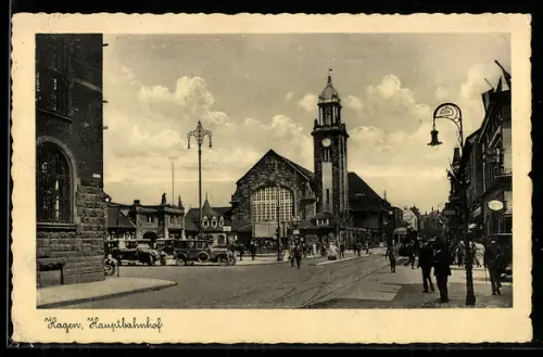 AK Hagen, Hauptbahnhof mit Autos
