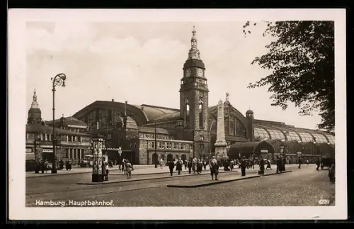 AK Hamburg-St.Georg, Blick auf den Hauptbahnhof