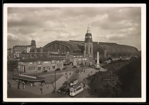AK Hamburg-St.Georg, Hauptbahnhof aus der Vogelschau