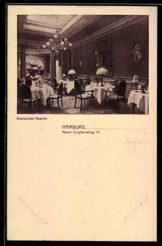 AK Hamburg-Neustadt, Restaurant Haerlin, Speisesaal im Hotel Vier Jahreszeiten, Neuer Jungfernstieg 14
