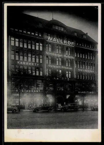 AK Hamburg, Wallhof-Gaststätten, Nürnberger Hofbräu, Glockengiesserwall 2