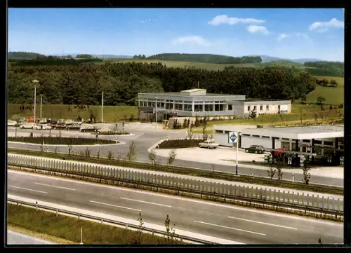 AK Lüdenscheid, B.A.B.-Raststätte Sauerland-Ost, Autobahnraststätte mit Tankstelle, Autobahn Frankfurt-Dortmund