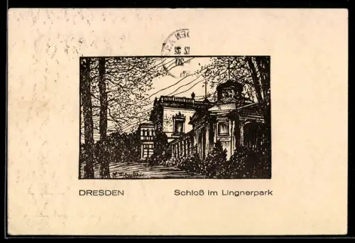 AK Dresden-Loschwitz, Schloss im Lingnerpark