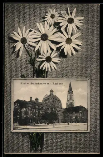 AK Kiel, Stadttheater mit Rathaus