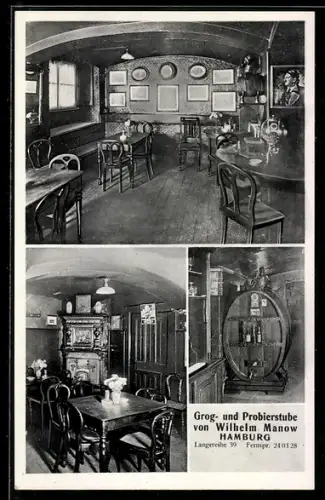 AK Hamburg-St.Georg, Gasthof Grog-und Probierstube von Wilhelm Manow, Langereihe 39
