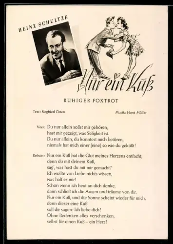 AK Musiker Heinz Schultze, Nur ein Kuss, Ruhiger Foxtrot