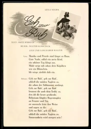 AK Musikerin Leila Negra, Lied Geh zur Ruh