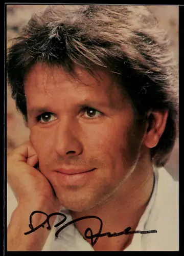 AK Musiker G. G. Anderson mit aufgestütztem Kopf, Autogramm
