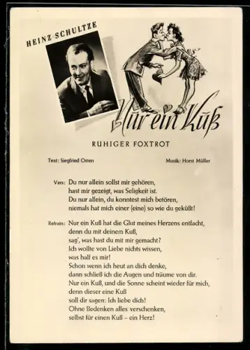 AK Musiker Heinz Schultze, Nur ein Kuss, Ruhiger Foxtrot