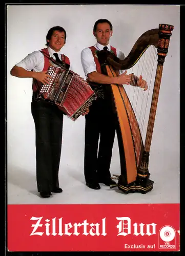 AK Musiker Zillertal Duo mit Harfe und Akkordeon