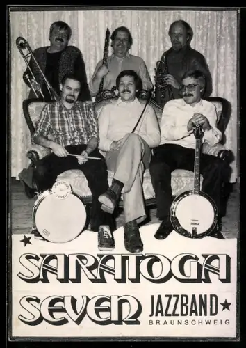 AK Musiker Saratoga Seven, Jazzband mit ihren Instrumenten