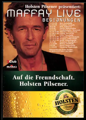 AK Musiker Peter Maffay, Tourdaten 1998, Reklame für Holsten Pilsener