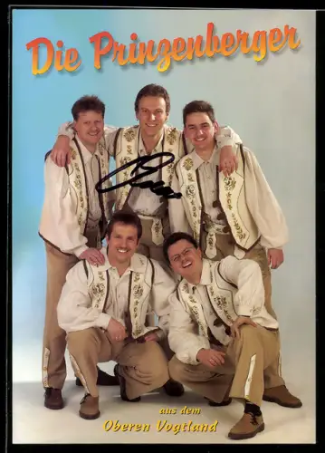 AK Musiker Die Prinzenberger in Tracht, Autograph