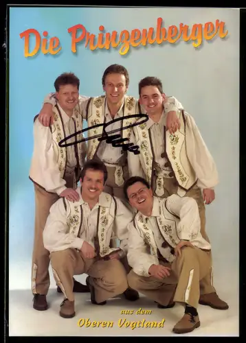 AK Musiker Die Prinzenberger in Tracht, Autograph