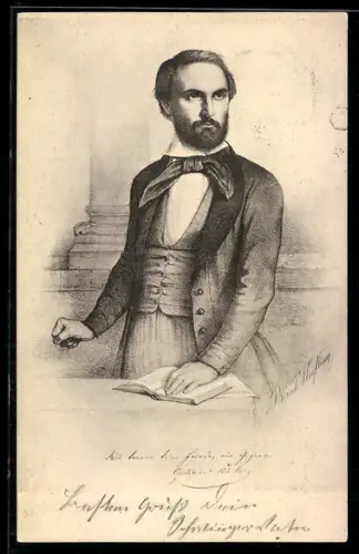 Künstler-AK Gottfried Kinkel im Porträt