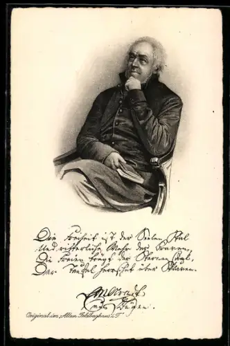 AK Ernst Moritz Arndt mit Buch im Porträt