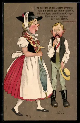AK Und herrlich, in der Jugend Prangen, wie ein gebild aus Himmelshöh`n..., Schillers Glocke