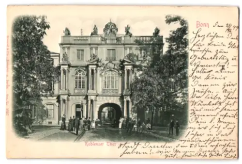 Relief-AK Bonn, Koblenzer Thor