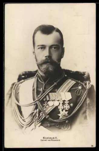 AK Portrait Nicolaus II., Kaiser von Russland