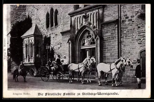 AK Fürstliche Familie zu Stolberg-Wernigerode in einer Kutsche