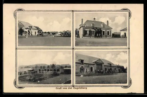AK Engelsburg, Gasthaus, Strassenpartie mit Wohnhäusern