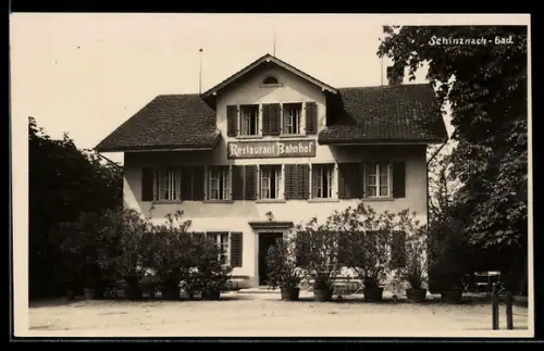 AK Schinznach-Bad, Restaurant Bahnhof mit Garten