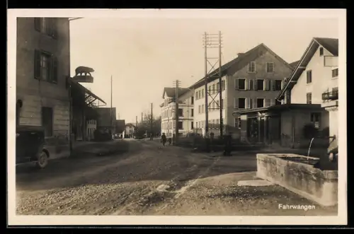 AK Fahrwangen, Gasthof zum Bären, Strassenpartie am Brunnen