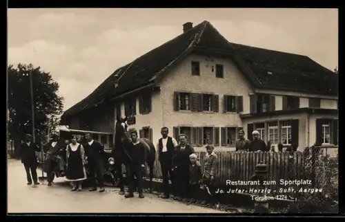 AK Suhr /Aargau, Restaurant zum Sportplatz, Inh. Jo. Jufer-Herzig