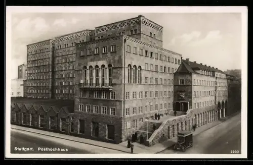 AK Stuttgart, Blick zum Posthochhaus