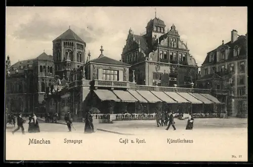 AK München, Synagoge, Cafe und Restaurant, Künstlerhaus