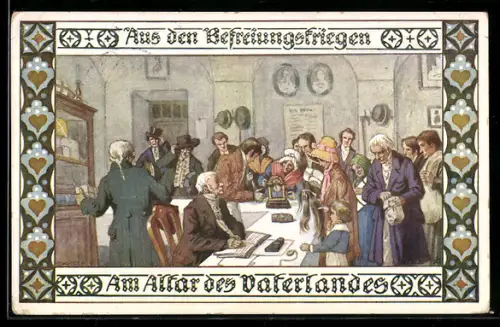 Künstler-AK Ernst Kutzer: Aus den Befreiungskriegen, Am Altar des Vaterlandes