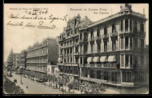 AK Buenos Aires, Avenida de Mayo de Piedras a Peru