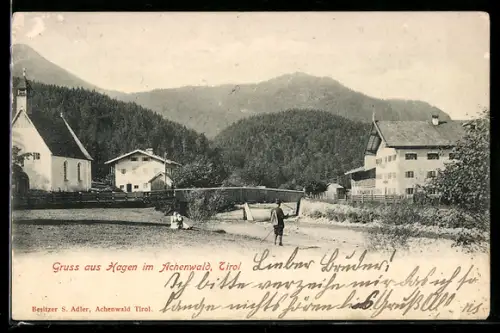 AK Hagen i. Achenwald, Blick zum Ort