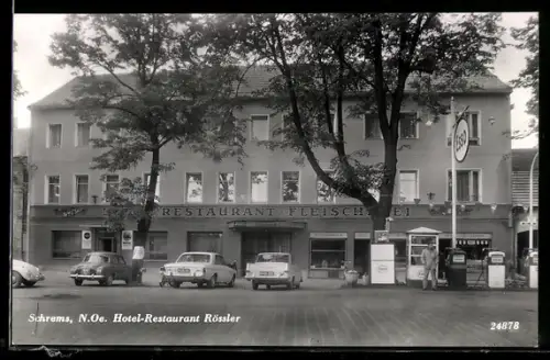AK Schrems / N.-Oe., Tankstelle, Hotel-Restaurant Rössler