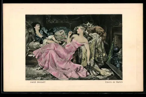 Künstler-AK sign. Hans Makart: Coeurs de Marbre