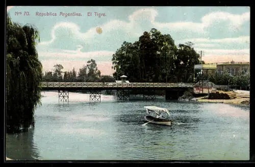 AK El Tigre, Flusspartie mit Brücke