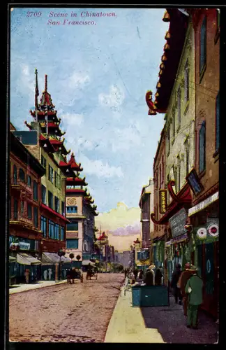 AK San Francisco, CA, Scene in Chinatown