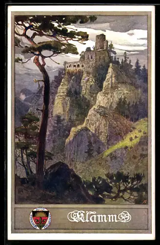 AK Deutscher Schulverein Nr.182: Burgruine Klamm