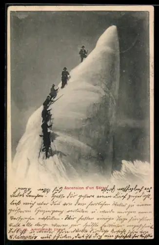 AK Ascension d`un Sérac, Bergsteiger