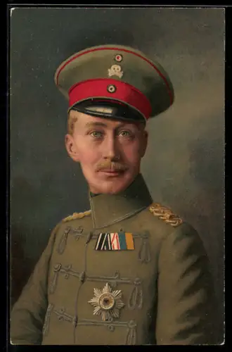 AK Porträt des Kronprinzen Wilhelm von Preussen in Uniform