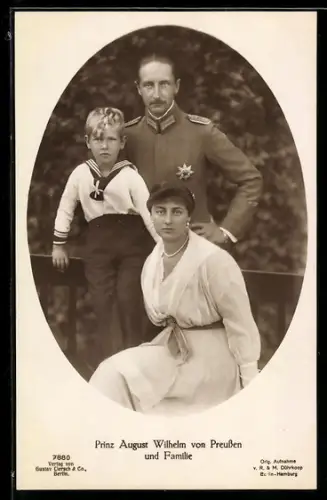 AK Prinz August Wilhelm von Preussen und seine Famile