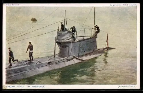 AK Britisches U-Boot B-5 vor dem Tauchmanöver